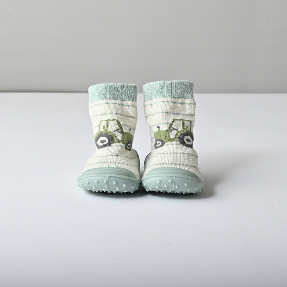 Tiny Orchard Baby Rubber Socks - TRACTOR